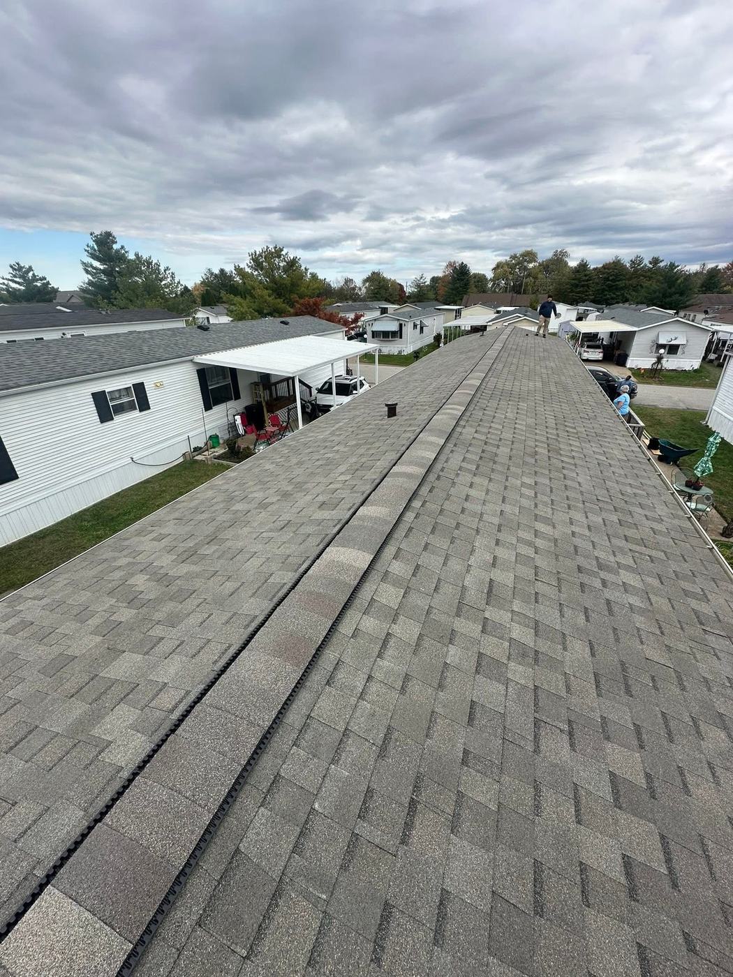 Completed manufactured home roof replacement project